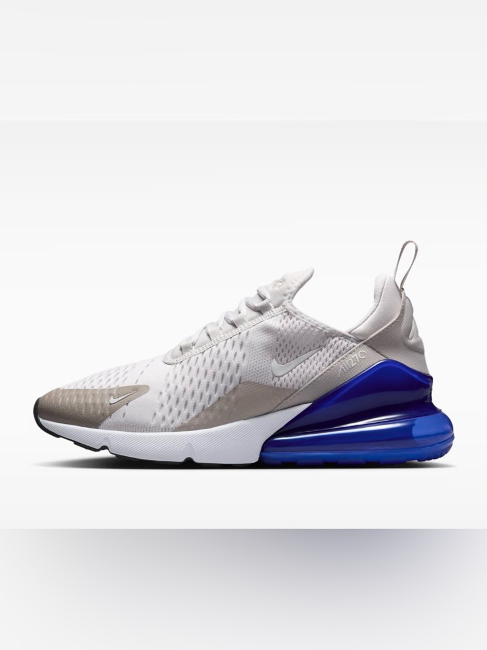 Nike Air Max 270 White with Blue Heel Accent
